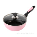 Poêle Wok noire 24 cm avec couvercle